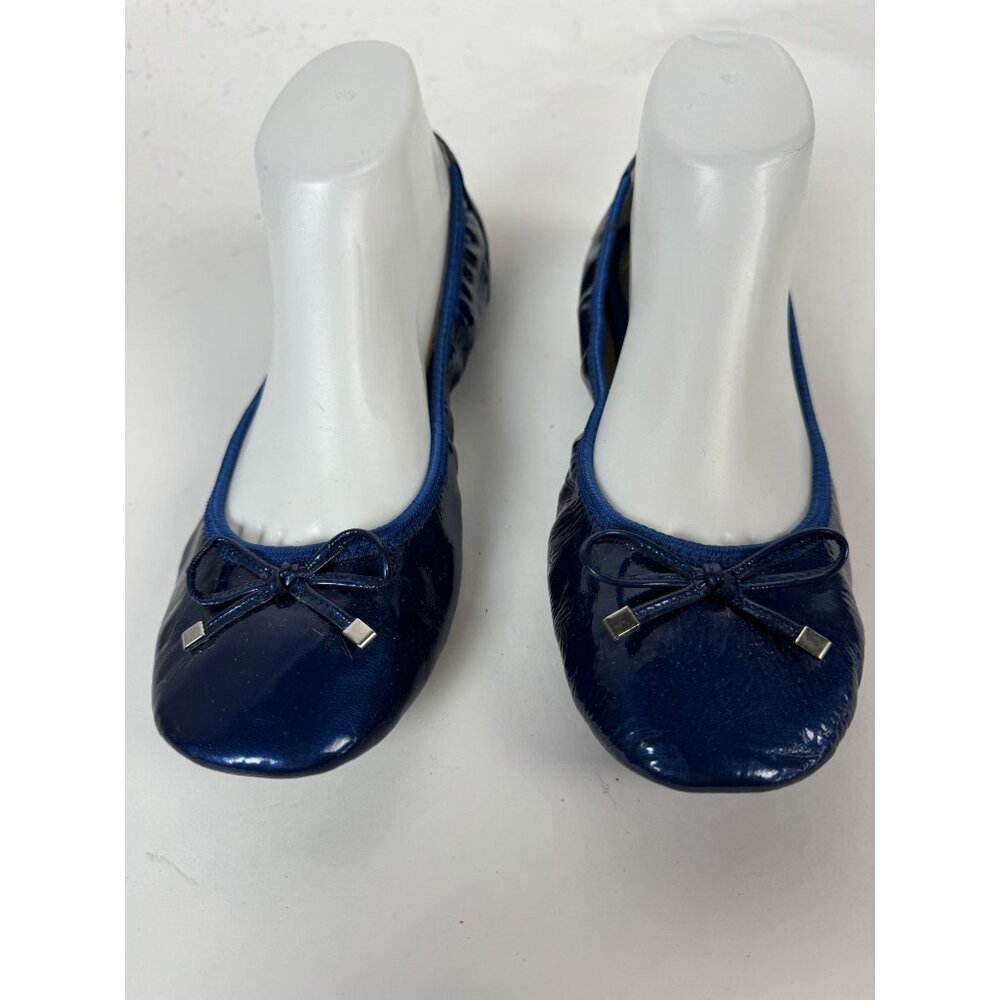 Me Too Womens Hallee Blue Patent Ballet Flats Size 8M Leather Upper & Man-Made M